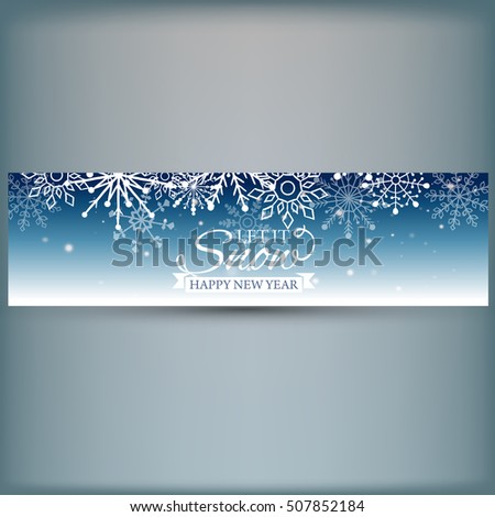 Web banner with snowflakes. Vector illustration