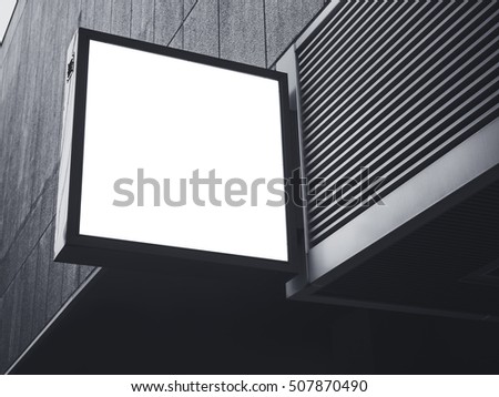 Signboard shop Mock up square shape display perspective