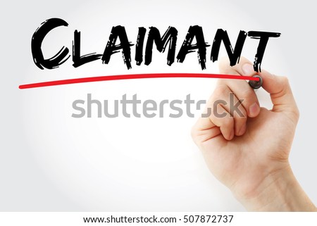 Hand writing Claimant with marker, concept background Royalty-Free Stock Photo #507872737