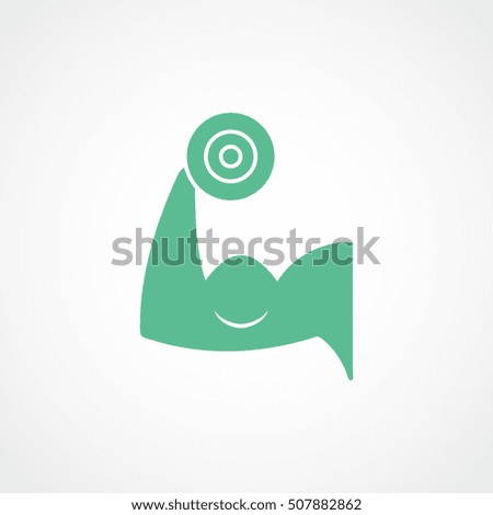 Gym Emblem Green Flat Icon On White Background