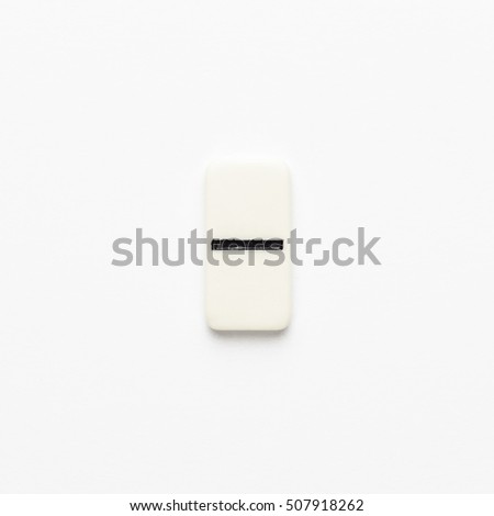 blank domino tile on the white background. not isolated