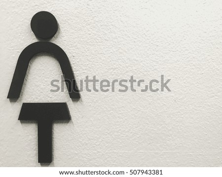 Women Icon toilet or restroom sign on white background