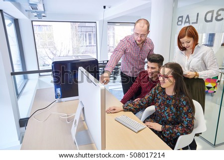 startup business people group working everyday job at modern office