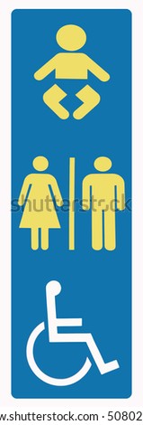 Restroom sign disabled in downtown Melbourne Australia
