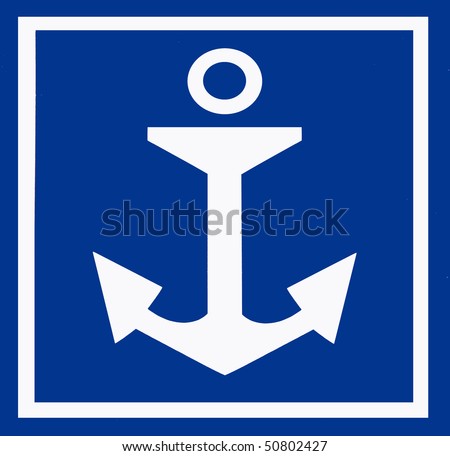 Anchor sign in port of Melbourne Australia