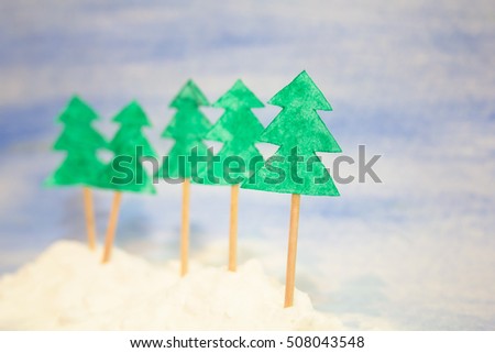 abstract winter background: a decorative paper tree