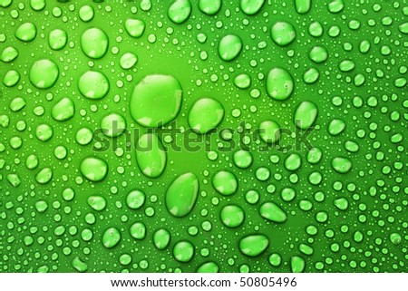 Water drops background with big and small drops