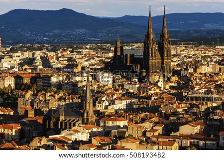 Clermont-Ferrand Cathedral. Clermont-Ferrand, Auvergne-Rhone-Alpes, France. Royalty-Free Stock Photo #508193482