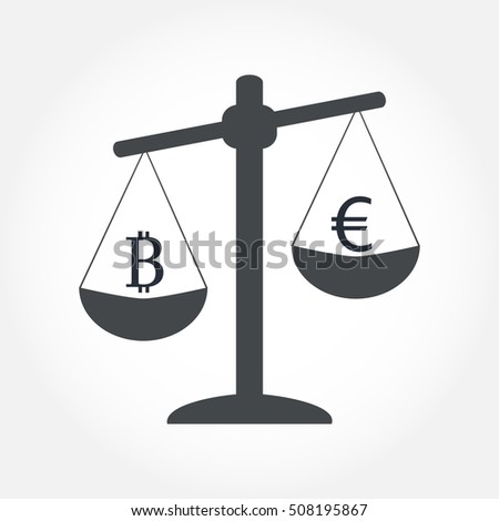 Finance icon. Money currency on scales. Cash balance vector illustration.