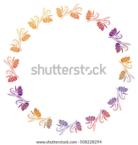 Decorative gradient frame with empty space for text or picture. Round frame suitable for different greeting cards, invitations, backgrounds, prints. Raster clip art
