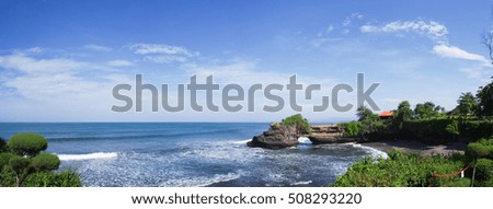 Tanah Lot the temple on the cliff in the sea located in Bali Indonesia