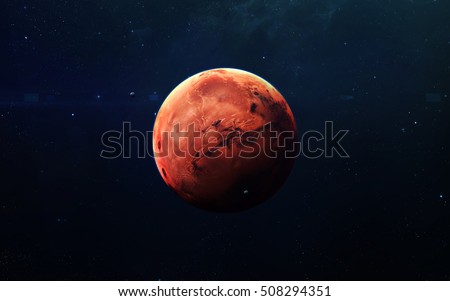 Mars - High resolution beautiful art presents planet of the solar system. This image elements furnished by NASA Royalty-Free Stock Photo #508294351