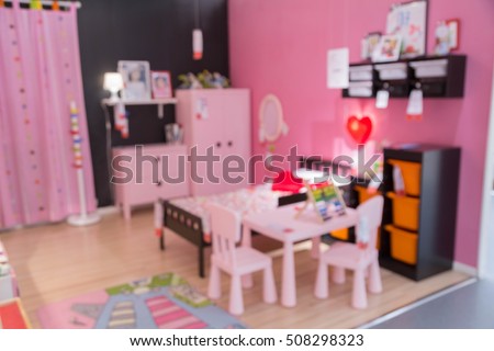 blur kid bed room picture background  of furniture mall 
