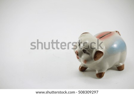 Piggy bank for coins on a white background.