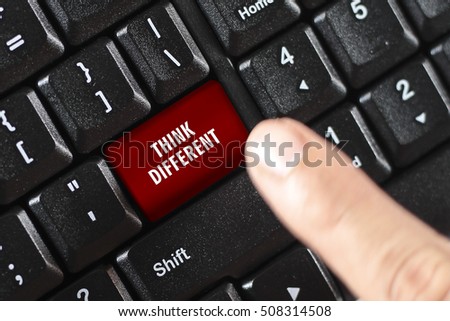 think different word on red keyboard button