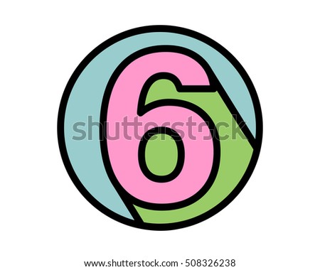 circle six typography typeset logotype numeral numeric nominal image vector icon