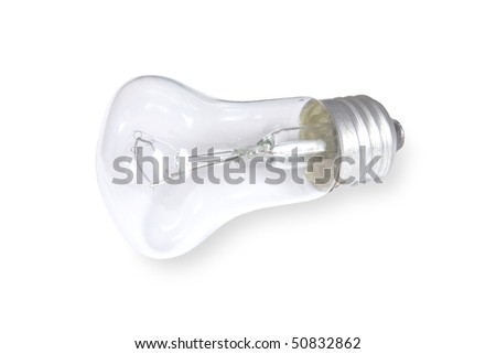 electric lamp isolated on white with clipping path