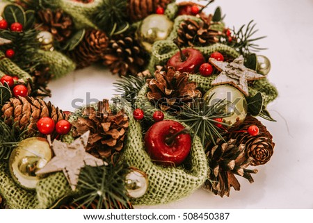 Christmas wreath for candles 