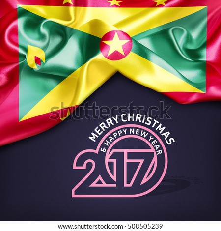 Merry Christmas and Happy new year 2017 Grenada creative fabric background