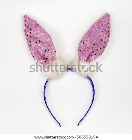Ornament for the head in the form of rabbit ears isolated on a white background
