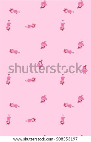 Pink little girls pattern.
