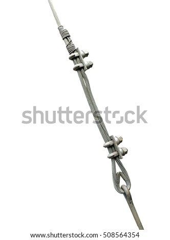 Steel Guy Wire Fittings Isolated on white Background clipping path