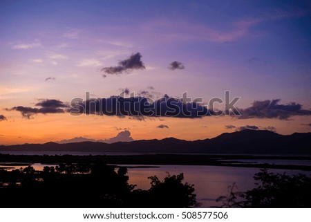 Amazing sunset at Laguna Lake, Paete, Laguna, Philippines.
