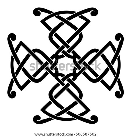 Celtic cross knot pattern symbols design for use in templates and samples for tattoo and various designs