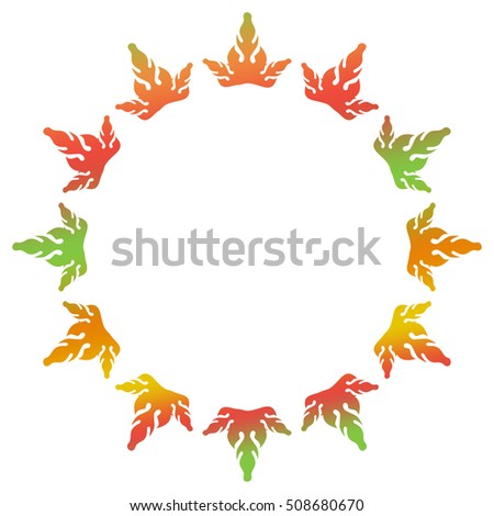 Abstract silhouette round frame with gradient fill. Color gradient frame for advertisements, web, invitations or greeting cards. Raster clip art.