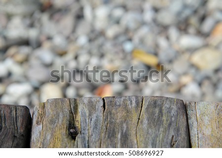 Old wooden texture isolate with stone texture