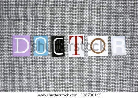 doctor word on grey background