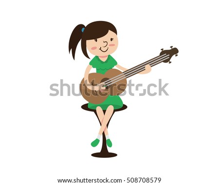 Cute Female Guitarist Character - The Performer