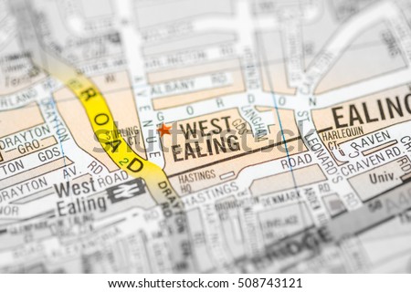 West Ealing. London, UK map.