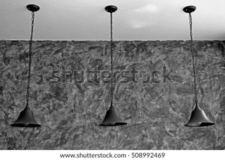 Decorative lamp on cement wall