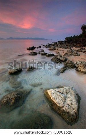Thailand, Koh Samui Island view of Koh Phangan Island