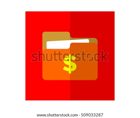 folder file dollar business company office corporate image vector icon logo