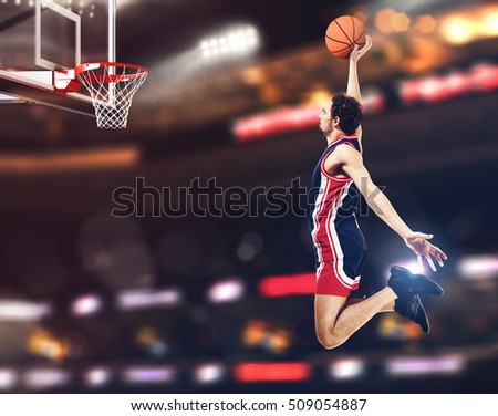 Basket player at the stadium
