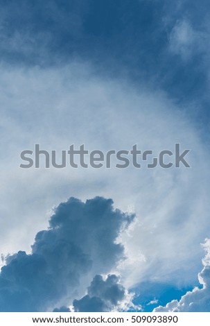 image of blue sky and white cloud on day time for background usage(horizontal).