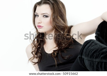 portrait of young woman wearing black clothes