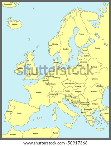 Map of europe, vector