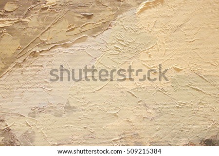 Close up of oil painting texture with brush strokes and palette knife strokes Royalty-Free Stock Photo #509215384