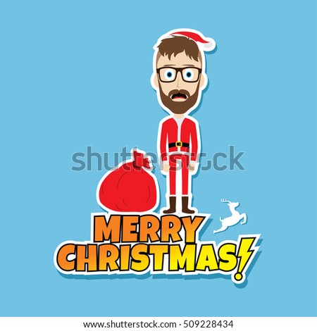 santa claus christmas skinny dad theme vector illustration