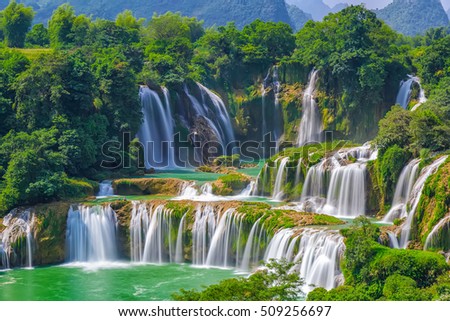 Waterfall landscape Royalty-Free Stock Photo #509256697