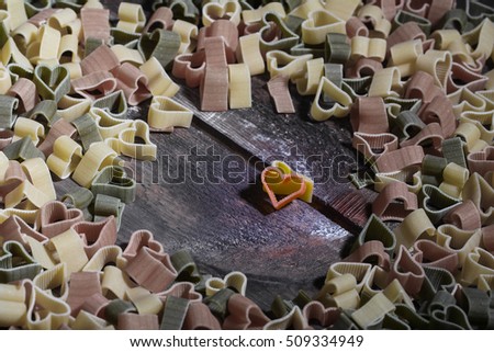to choose their mate. romantic abstract picture for example, pasta in the form of pasta in the shape of a heart
