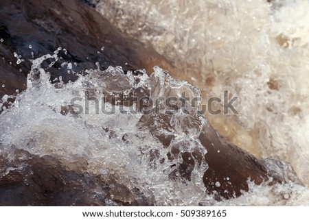 River water flowing with high shutter speed