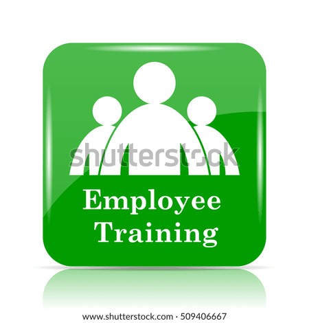 Employee training icon. Internet button on white background.
