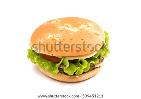 cheeseburger on a white background
