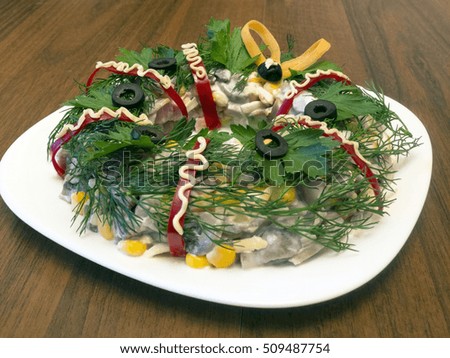 Christmas wreath salad