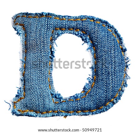 One letter of jeans alphabet