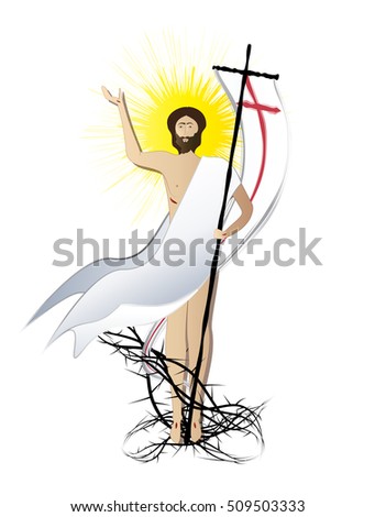 Resurrection of Jesus Christ - the risen Lord, abstract artistic religious Easter illustration
